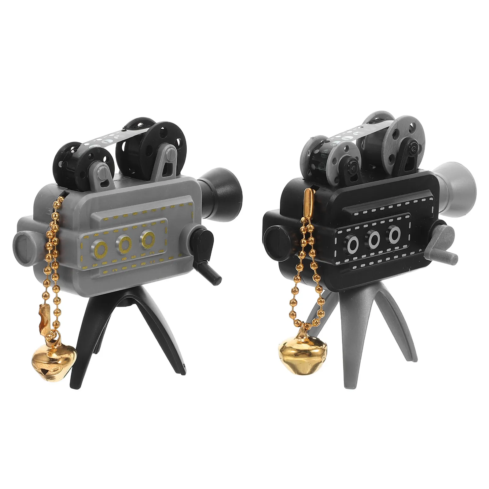 

2 шт. мини-проекторы в ретро-стиле: винтажные проекторы с ручным приводом для декора рабочего стола, дома, офиса, кукольного домика, кинотеатра