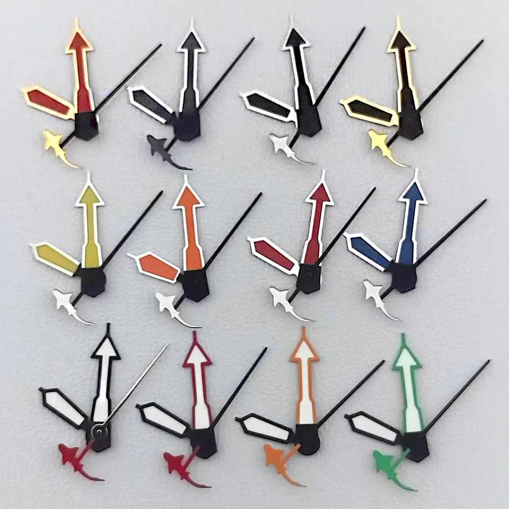 12.5mm NH35 Hands Green Red Silver Gold Blue Orange Watch Hands C3 Green Luminous For NH35/NH36/4R/7S Movement Watches Pointers