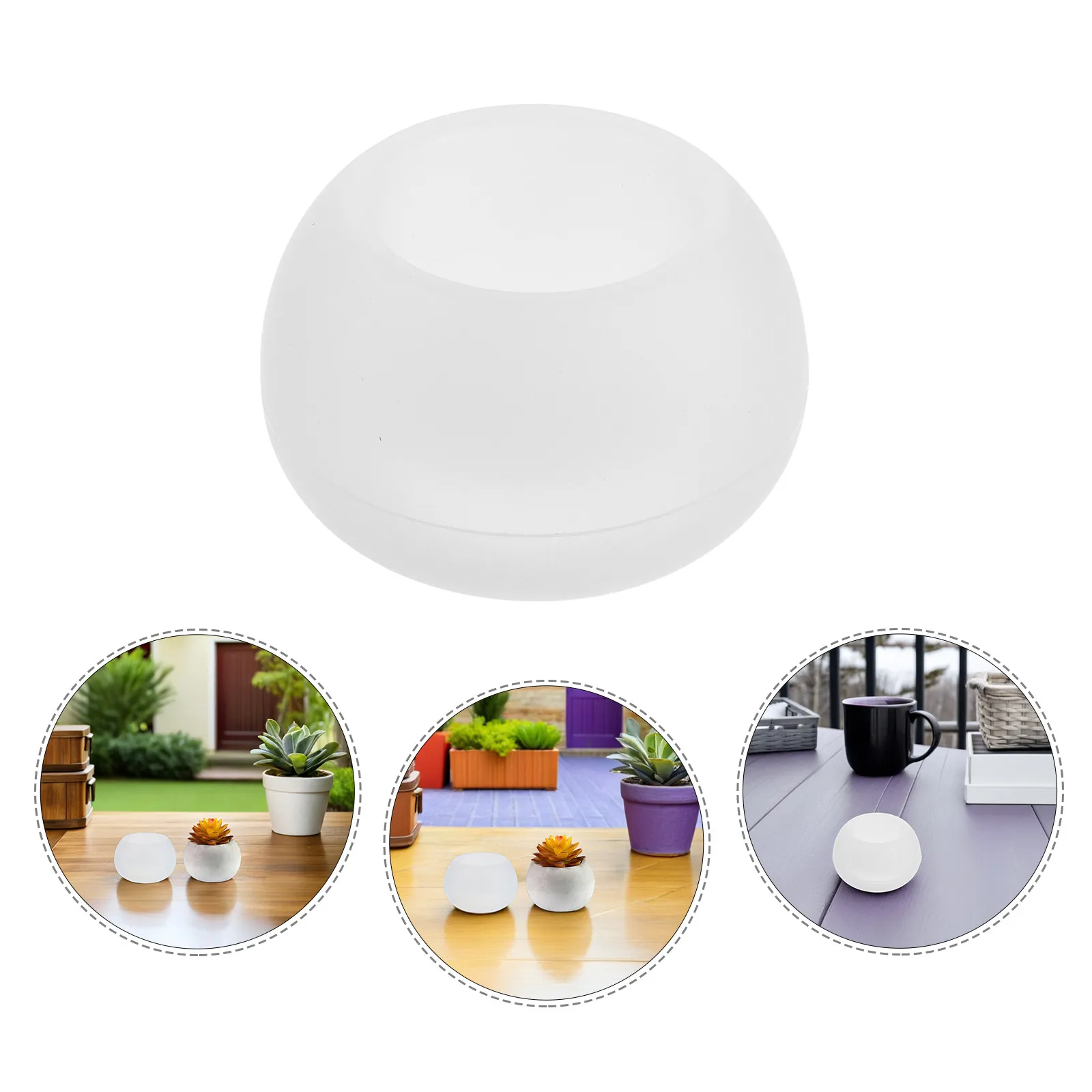 Silicone Flowerpot Mold Round Shape DIY Resin Cement Planter Mold for Succulents Desktop Balcony Windowsill Decor Reusable