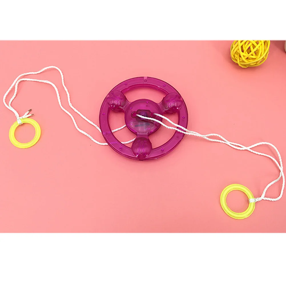 10 Peças de Roda Giratória Luminosa com Corda para Crianças, Anel de Luz Brilhante com Efeito Sonoro Alto, Atividade de Aprendizagem Divertida