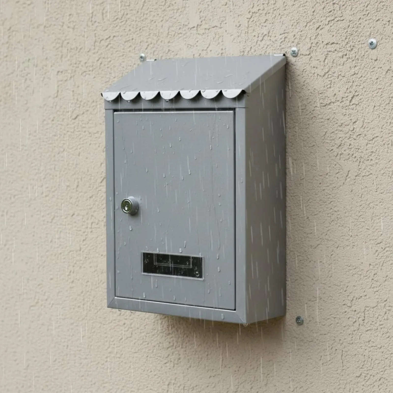 Metal Mailbox Lockable Outdoor Mailbox Letter Box Top Cover Home Storage Easy to Install for Gate