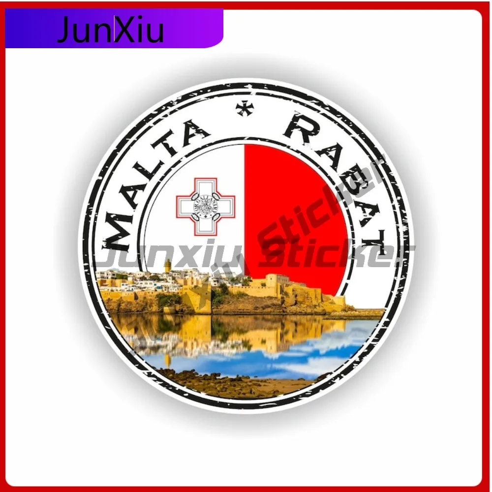

Rabat Malta Seal Sticker Round Cool Helmet Car Durable Vinyl Car Modification Vinyl Decal For Car Truck SUV Window Bumper Laptop