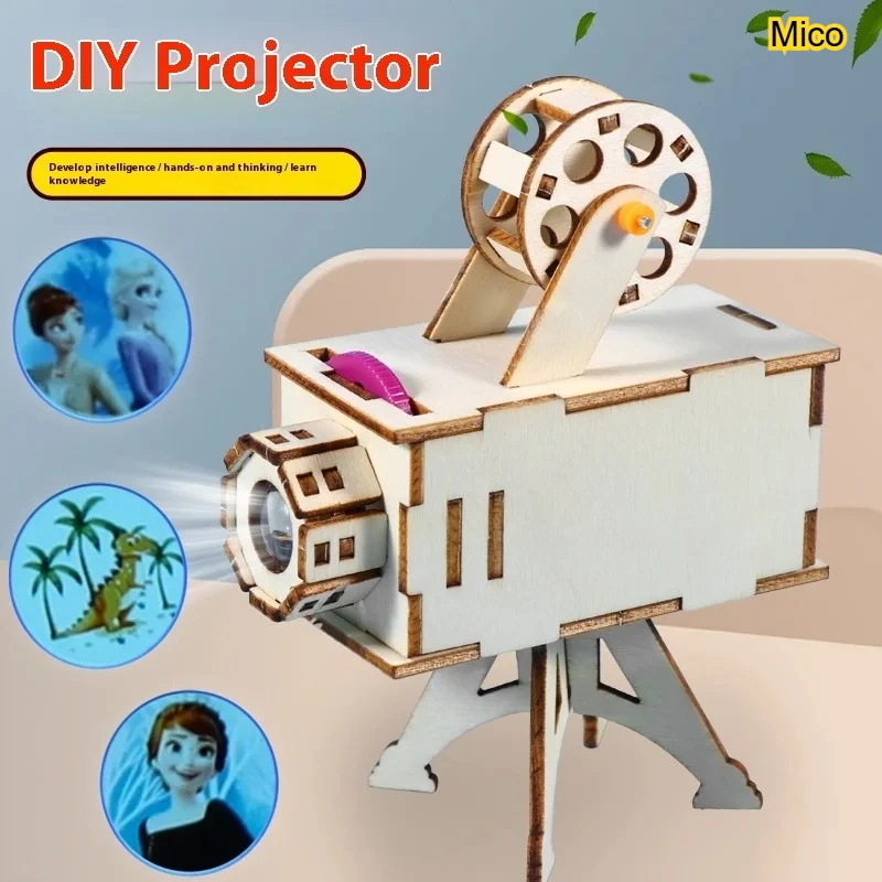 

Handmade Wooden Projector Model Kit, Modern Desktop Ornament & Home Decor Piece