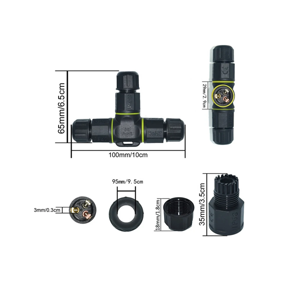 

Pcs 3 Pin 3 Way Waterproof Connector Ip68 Nylon Copper Cable Terminal Adapter For Led Light Outdoor Garden Automotive Wiring