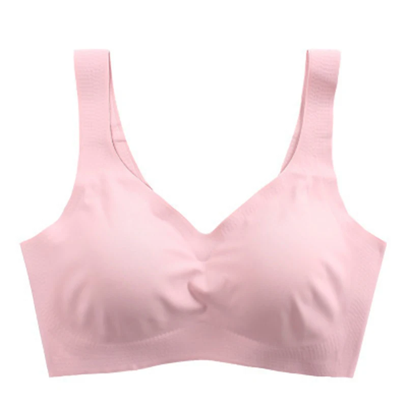 Ice Silk Bra Seamless Vest Bras Women Soft Thin Push Up Underwear Comfortable Sleep Top With Chest Padded Sports Bralette 2023