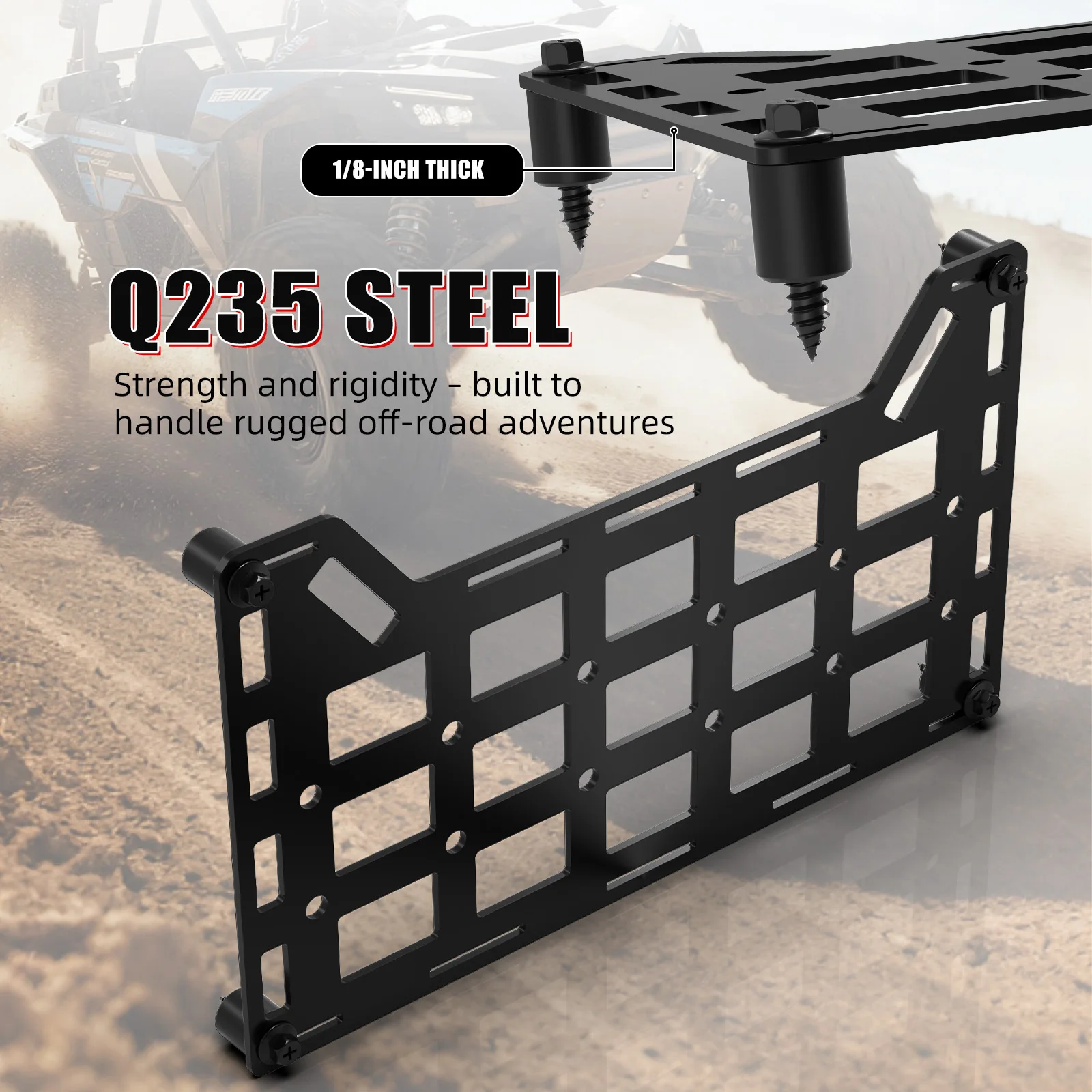 NICECNC UTV Universal Rigid Molle Panel Vehicle Molle Organizer Q235 steel Resistant Durable Motorcycle Accessories