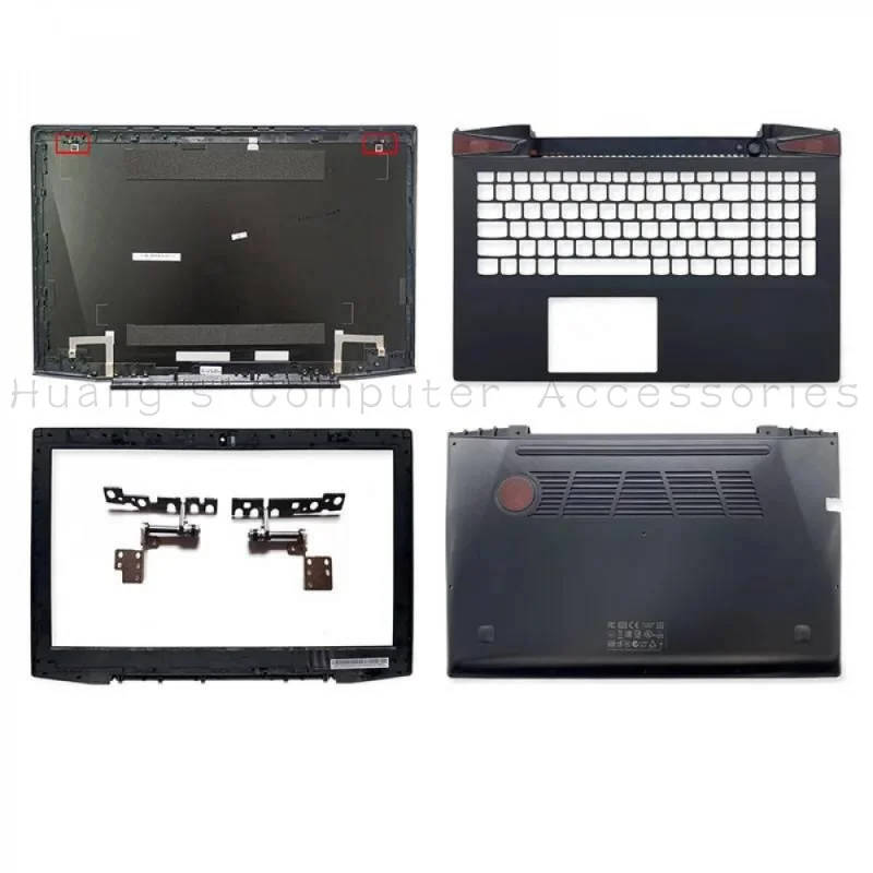 SS+New LCD Back Cover, Bezel & Hinges For Lenovo Y50-70 Y50-80 Y50P-70 Laptop Touch Screen Version