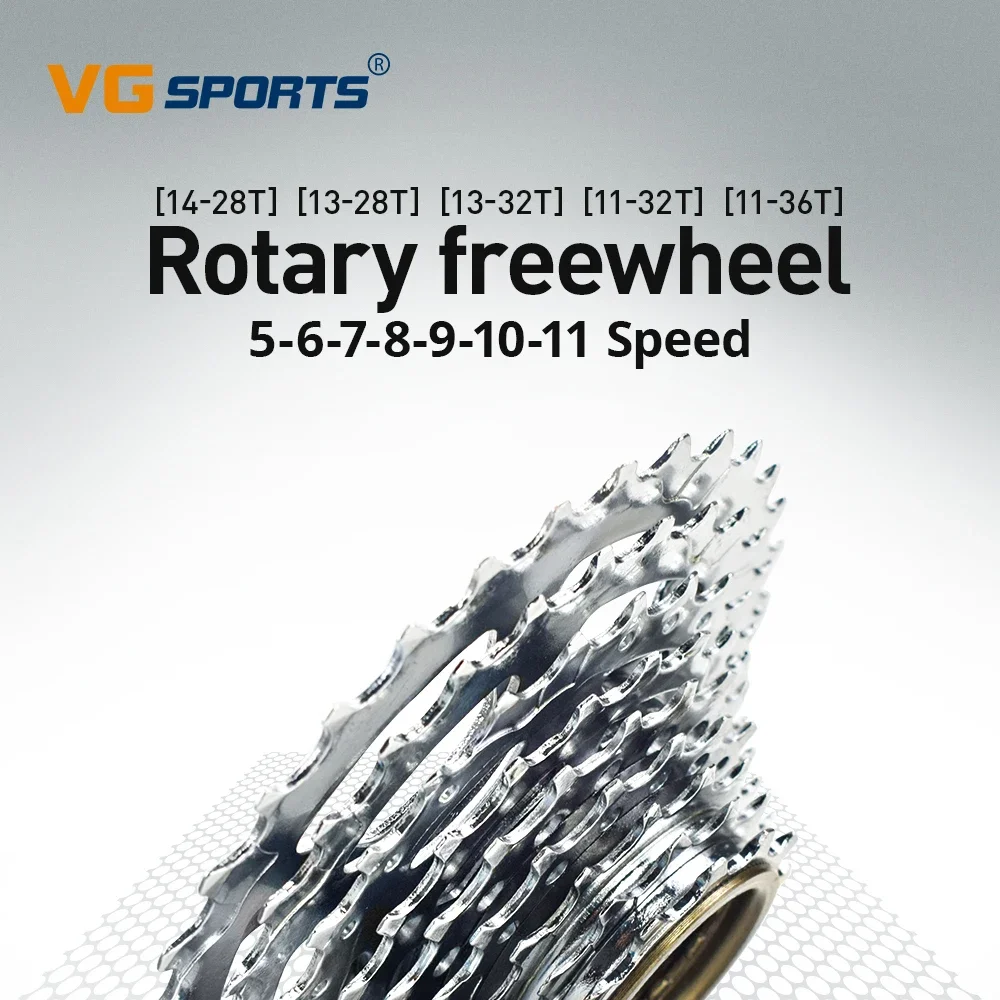 VG Sports Bike Sprocket 5/6/7/8/9/10/11 Speed Thread Freewheel 11-36T Cogs Compatible with rotary Hub Cycling  Accessories