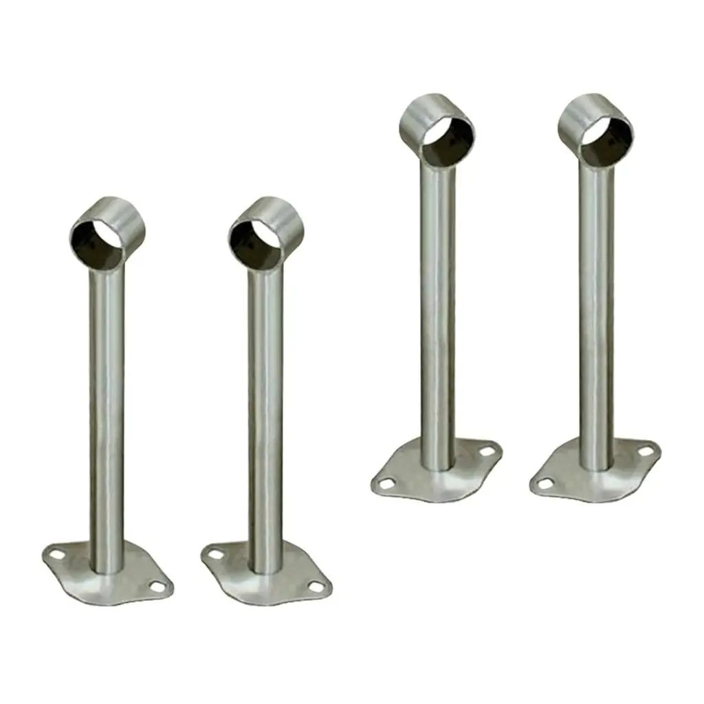 4pcs Stainless Steel Wardrobe Pipe Lever Rod Holder Socket Closet Lever Support image 4