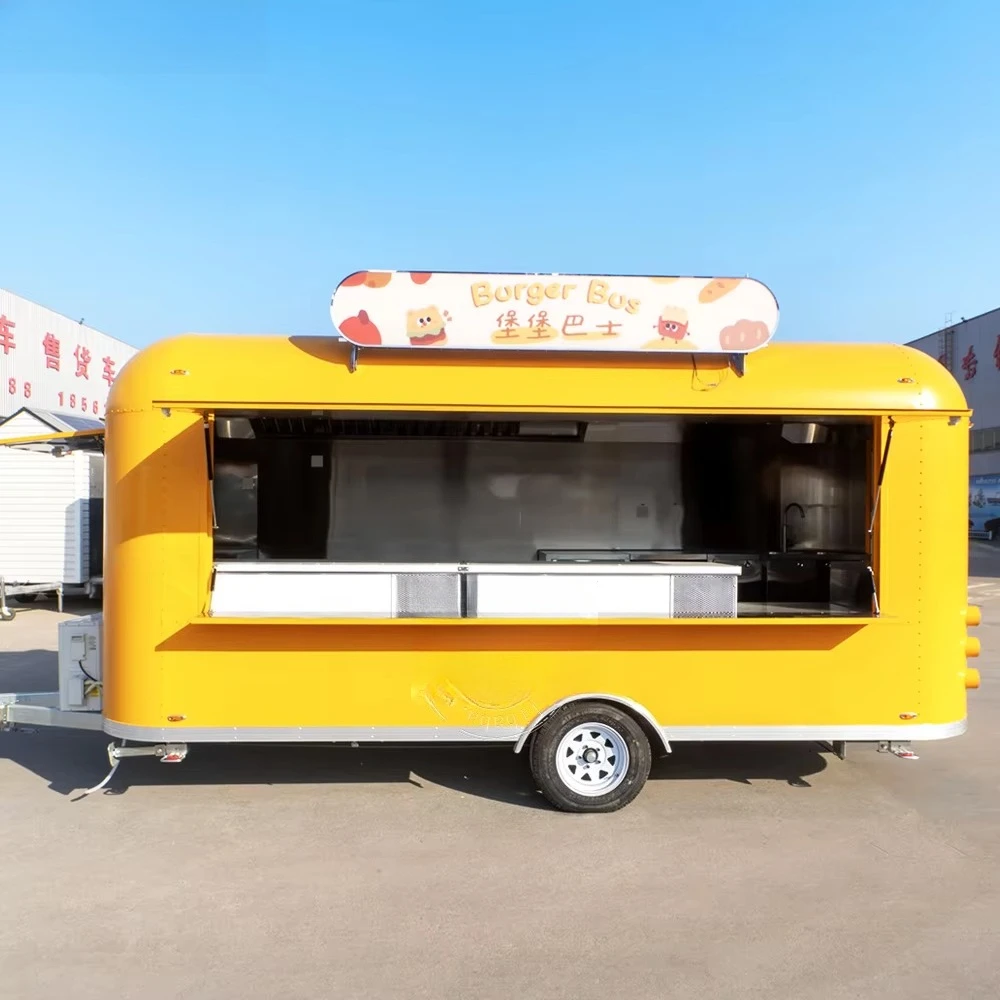 Mobile Commercial Food Truck Trailer Outdoor Street Burger Food Truck Ice Cream Remorque Food Truck Trailer for Catering