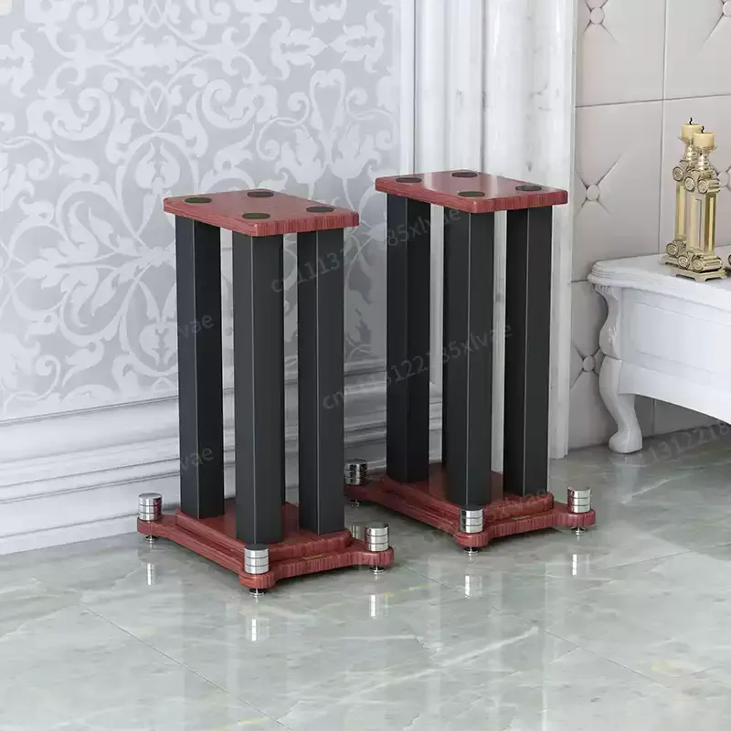 Professional Speaker Stands, Tripod & Desktop Tray, Wooden & Metal Floor Stands, 2 Pcs