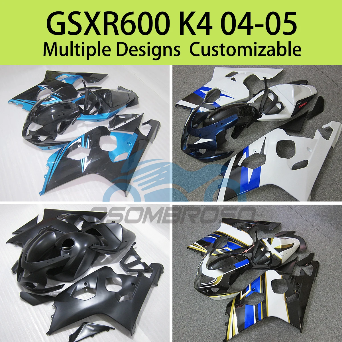 

Обтекатели мотоцикла GSXR 600 750 04 05, обтекатели для SUZUKI GSXR600 GSXR750 K4 2004 2005, полный комплект обтекателя из АБС-пластика