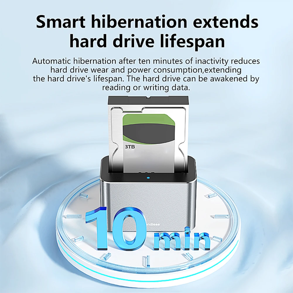 Hard Drive Dock SAS To USB 3.0 Adapter Support Up To 20TB Reader Converter Docking Station for 2.5/3.5 Inch SATA/SAS HDD SSD