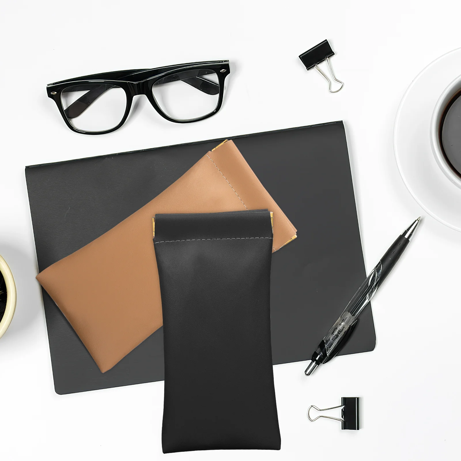 

2Pcs Sunglasses Pouches Squeeze Top Storage Bags Eyewear Case Travel Protective Multifunctional Jewelry Bag