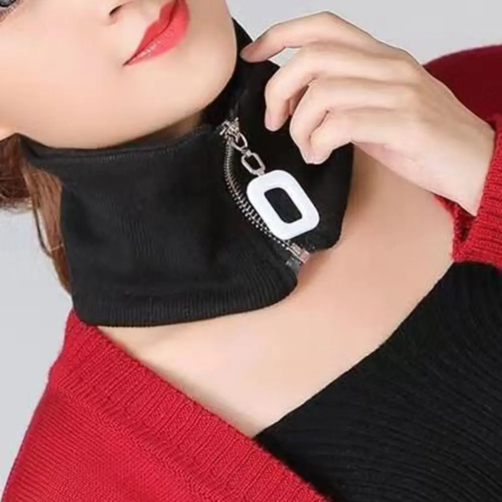 New Y2K knitting Fake Collar Detachable Elastic Choker Necklace Keep Warm Cycling Warm Scarf Women