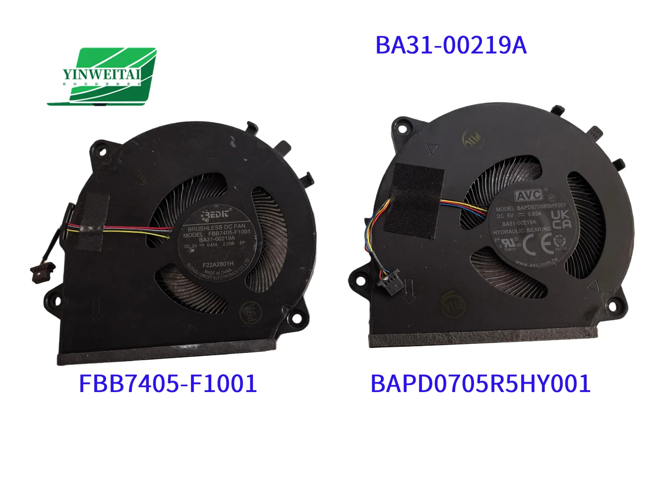 FBB7405-F1001 BA31-00219A BAPD0705R5HY001 5V fan for Samsung Galaxy Book3 Pro 360 Book3 360 13 NP730QFG NP750QFG NP750QFG-KA2US
