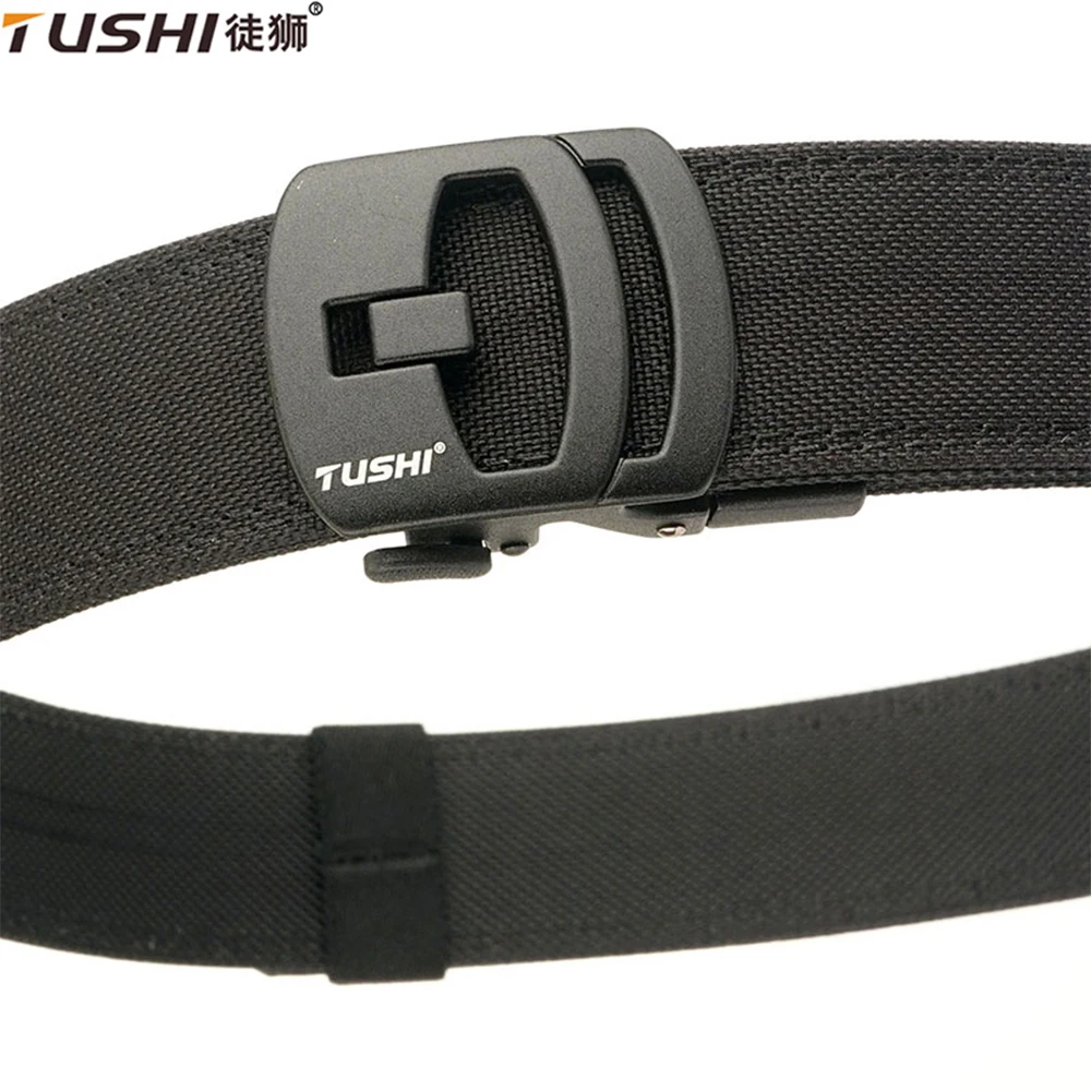 

TUSHI New Military Belt For Men EDC Sturdy Nylon Metal Automatic Buckle Gun Belt Tactical Belt Outdoor Girdle IPSC Accessories