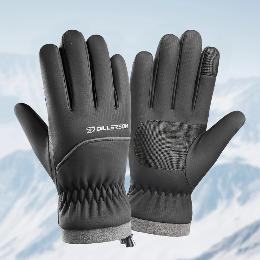 

Winter new ski gloves for outdoor cycling, waterproof, touch screen, warm, windproof, and cold resistant riding gloves for men