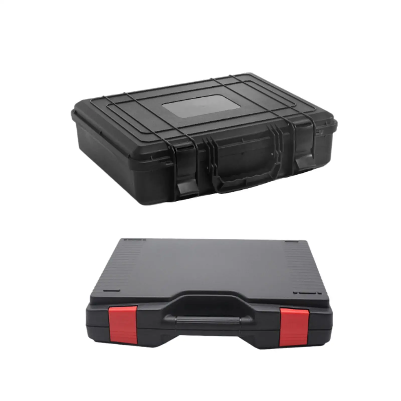 Portable Equipment Tool Box Suitcase Anti Impact Black Hard Case for Outdoor Cameras Workplace Electric Device Composite Buckle