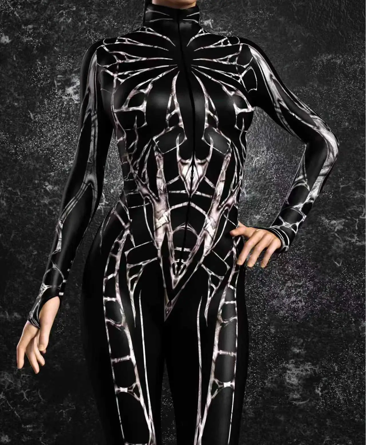 3D-Druck Cyberpunk Damen Strumpfhose Jumpsuit Halloween Feiertagsparty Cosplay Kostüm Elastische Bodysuits Rompers Damen Zentai – Detail 20