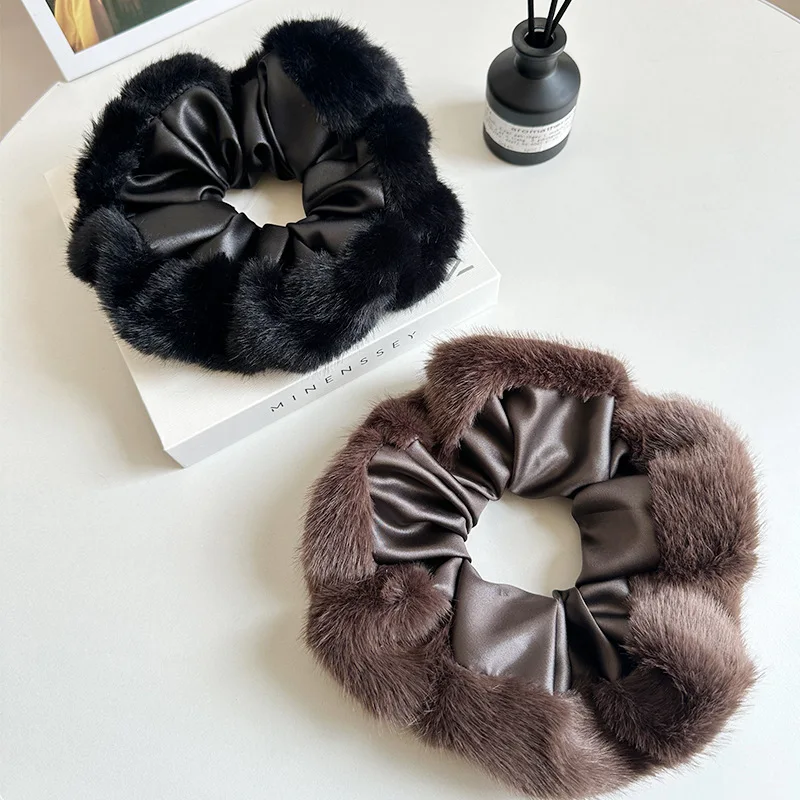 2 قطعة/4 قطعة ربطة شعر مرنة من القطيفة للخريف والشتاء، أزياء بسيطة للارتداء اليومي، إكسسوار شعر مزخرف