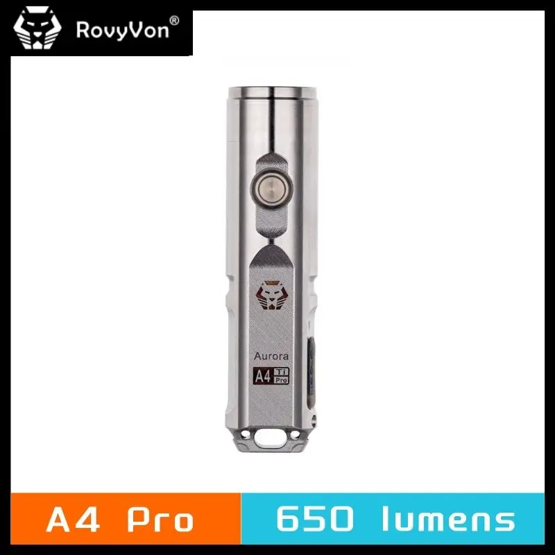 

RovyVon Aurora A4 Pro Titanium Keychain Flashlight 650 Lumen Rechargeable Super Bright EDC Torch For Household Outdoor Festivals