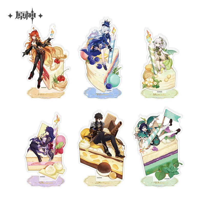 2024 Anime Genshin Impact Anniversary Celebration Series Venti Zhongli Raiden Shogun Acrylic Stand Figure Model Plate Desk Decor