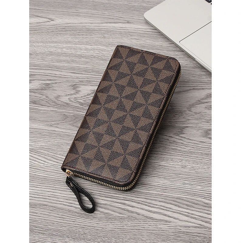 محفظة بسحاب طويلة مطبوعة للنساء ، سعة كبيرة ، حقيبة مخلب محمولة خفيفة الوزن ، على الطراز الكوري ، جديدة #2