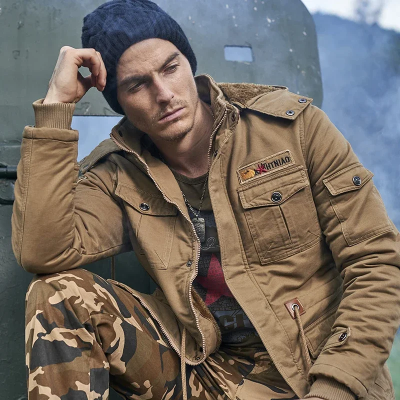 Giacca invernale calda spessa da uomo Casual in cotone capispalla da uomo Parka da uomo Plus Size 4XL giacca da volo militare da neve frangivento