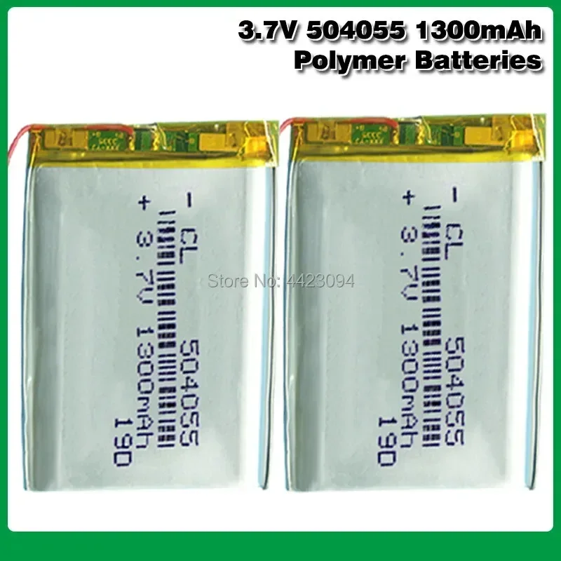 504055 3.7V 1300mAh Rechargeable Li-Polymer Li-ion Battery For mp3 mp4 mp5 phone DVR GPS power bank IPTV lexand sa 5 054055