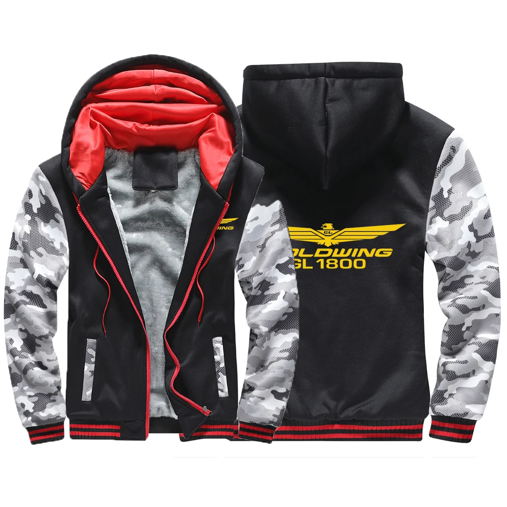 Goldwing GL1800 Japan Motocycles 2023 Men's New Winter Jacket Cotton Warmer Hoodies Casual Sweatshirt Thicken Coats Hoodies Tops