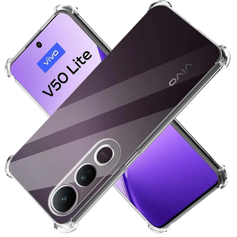 TPU Transparent Case for Vivo V50 Lite 5G Protective Cover Four Corners Shockproof Bumper Coque Fundas