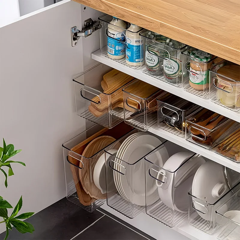 صندوق تخزين أكريليك كبير، خزانة طويلة ضيقة، منظم مكياج عالي السعة، ثلاجة شفافة على الطراز الياباني، منظم منزلي