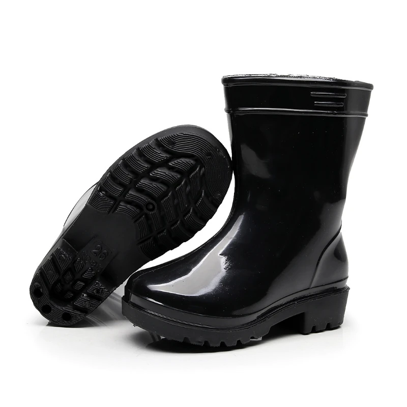 New Children Boys Girls Fashion PVC Rain Boots Waterproof Non-slip Rainboots Child Mid-calf Water Shoes Wellies Boots