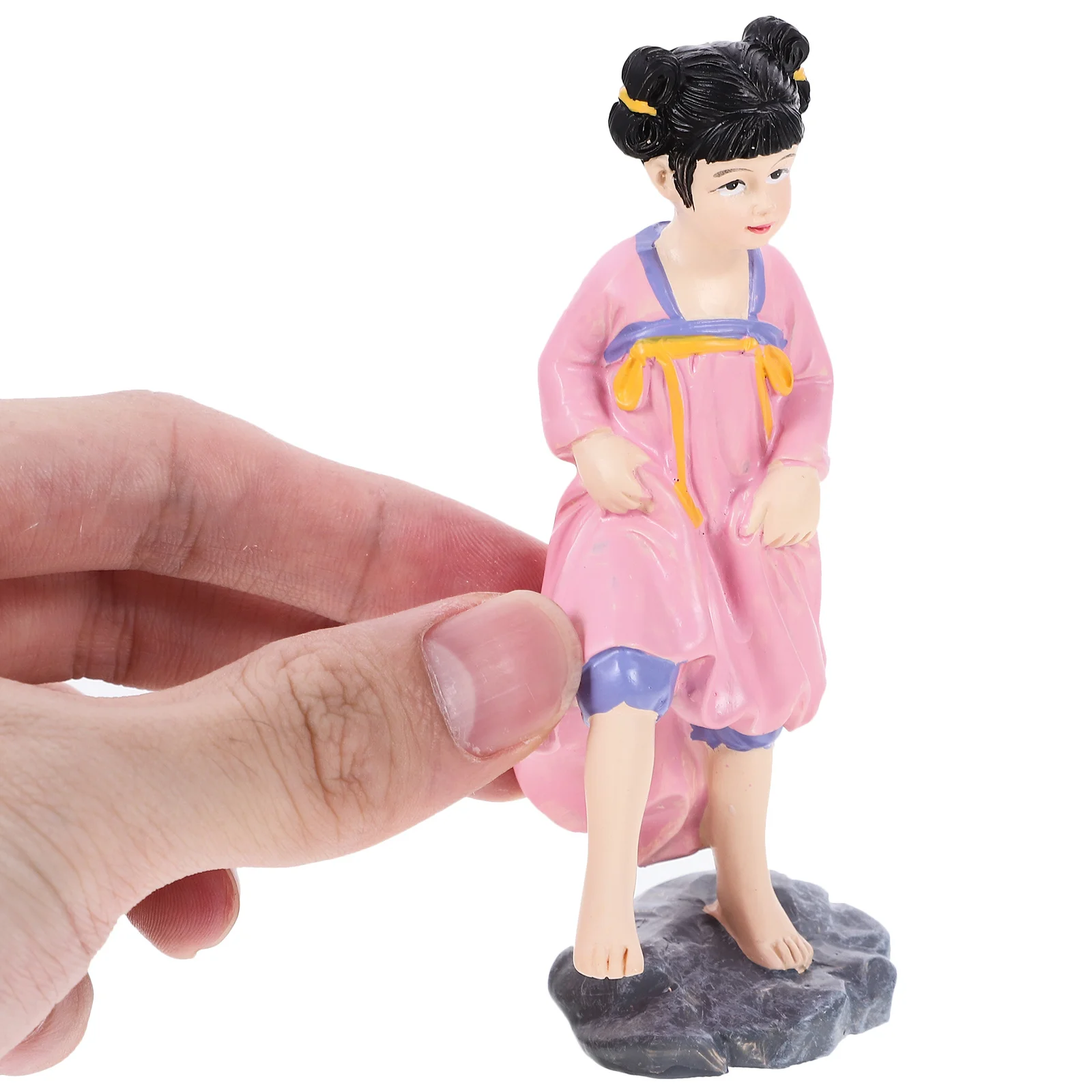

1Set Ancient Style Resin Sculpture Compact Cartoon Retro Suit Woman Desktop Ornament Home Decor Office Decoration