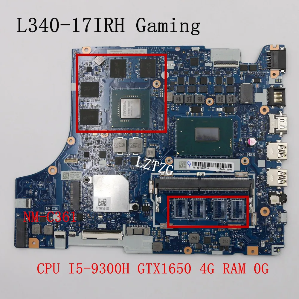

Женская материнская плата для игрового ноутбука Lenovo Ideapad NM-C361 GTX1650 4G FRU 5B20S42319 5B20S42320