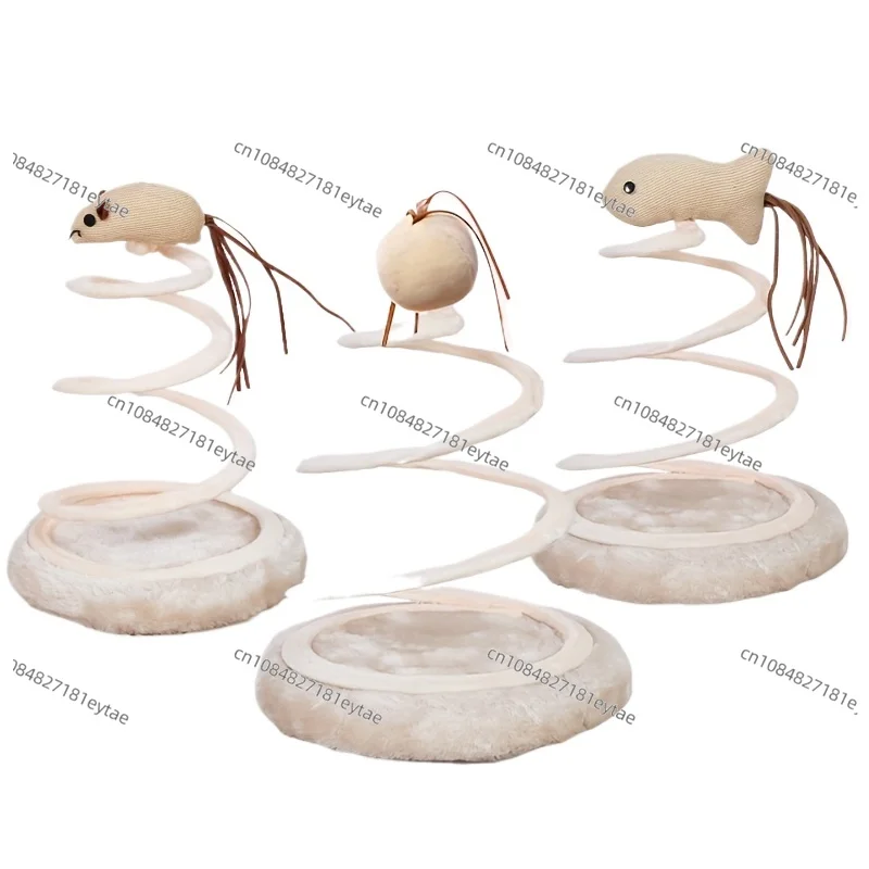 

Colorful Interactive Cat Toy Set Soft Disc for Indoor Kittens Spring Mouse Fish No Batteries Required