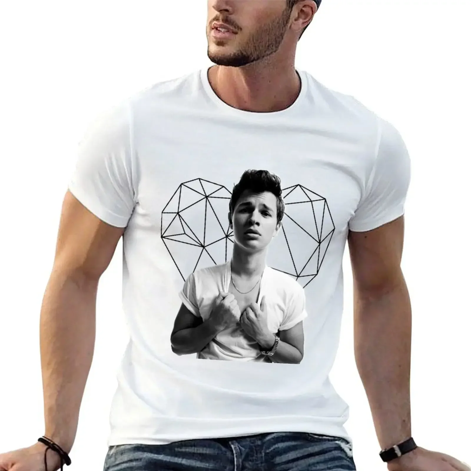 Ansel Elgort T-Shirt cotton graphic tees vintage clothes quick drying t shirts for men cotton