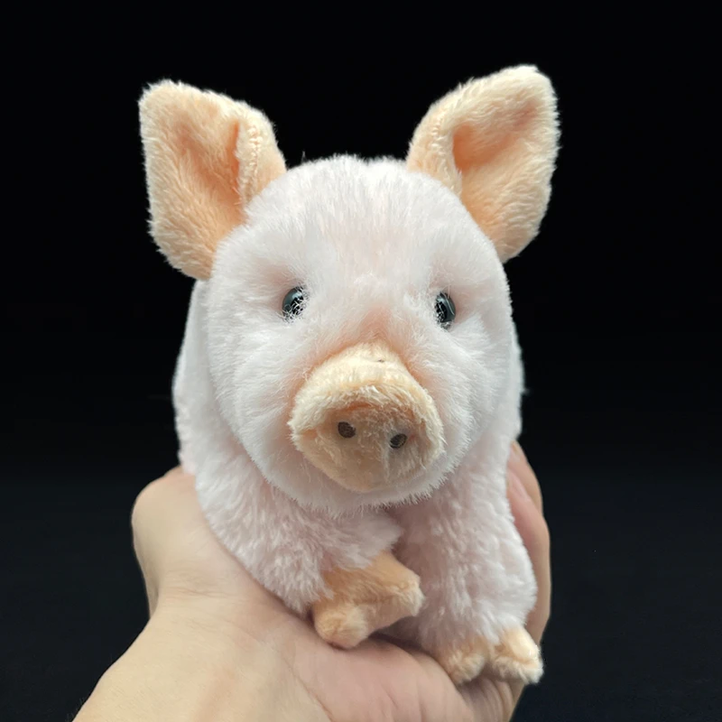 Realistic Pink Pig High Fidelity Anime Cute Farrow Plushie Hog Piggy Plush Toys Lifelike Animals Simulation Stuffed Toy Gifts