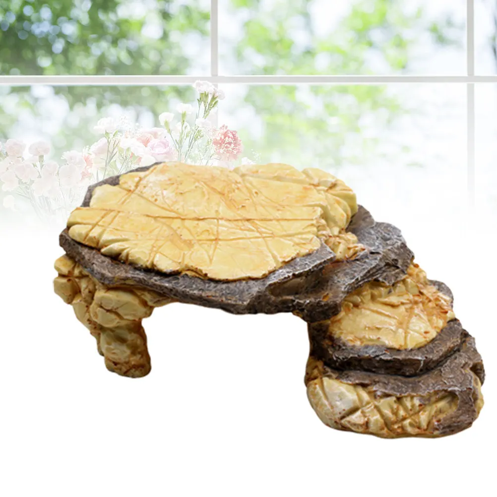 Large Turtle Basking Platform Resin Simulation Design Reptile Habitat Decoration Aquarium Tank Landscape Turtle Reptile Platform