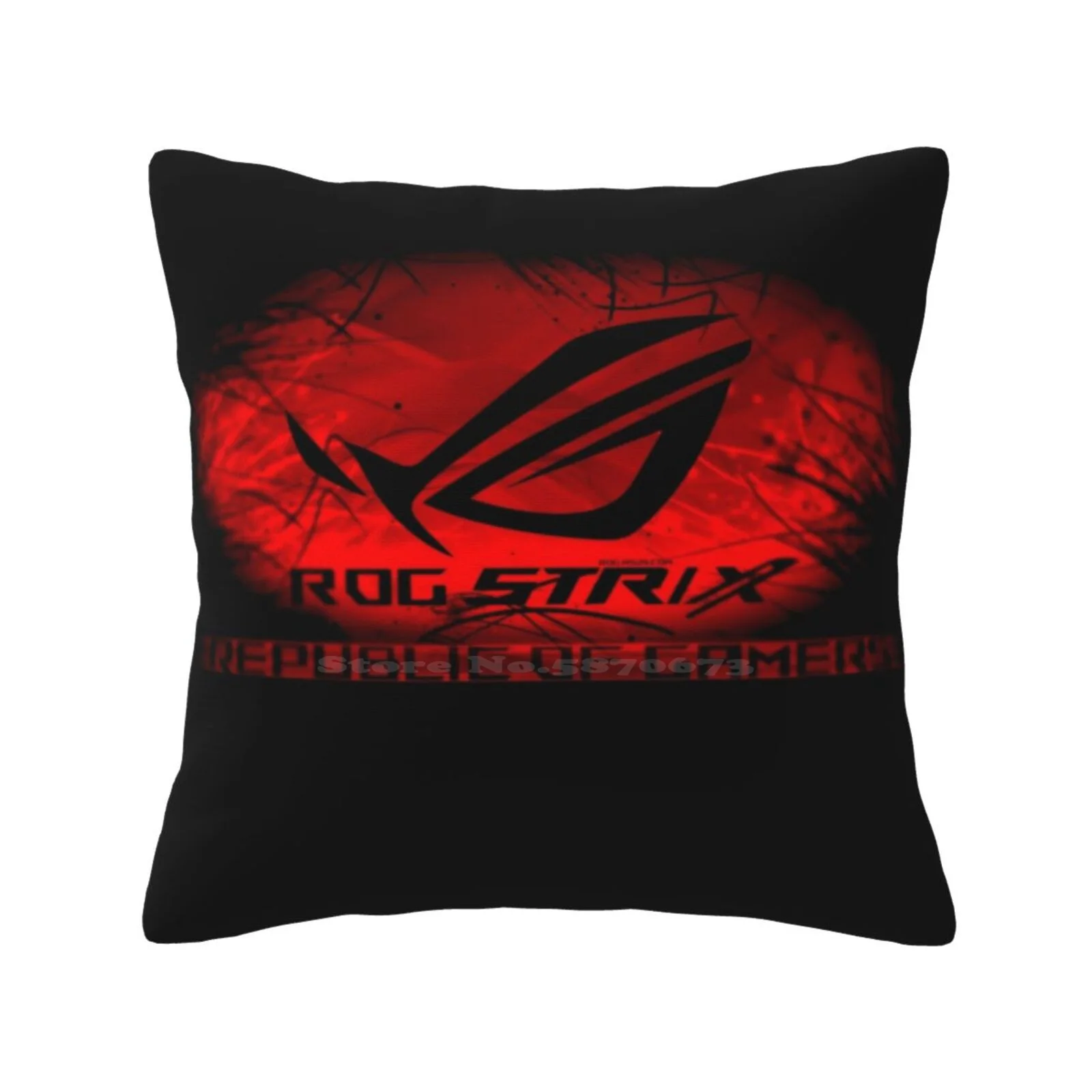 Rog Strix Asus Black And Red Home Sofa Car Cushion Cover Pillowcase Republic Of Gamers Asus Rog Rtx Rx Radeon To You Geforce