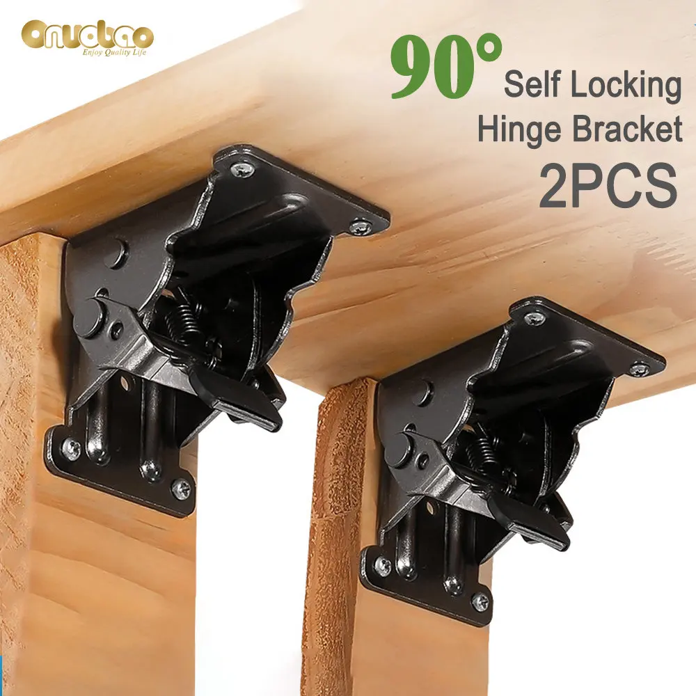 

2PCS 90° Right Angle Thickened Self Locking Hinge Table Stool Hinge Tea Table Furniture Hinge Hardware Accessories