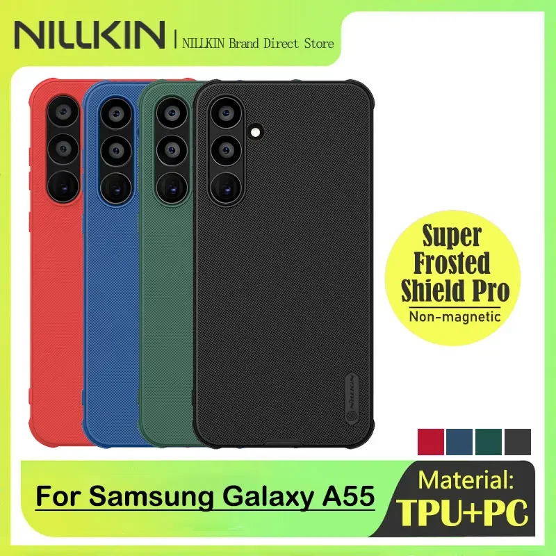 

Nillkin Hard Protection Back Cover for Samsung Galaxy A55 5G, Frosted Shield Pro Phone Case, PC+TPU, Best Case, Anti-Fingerprint