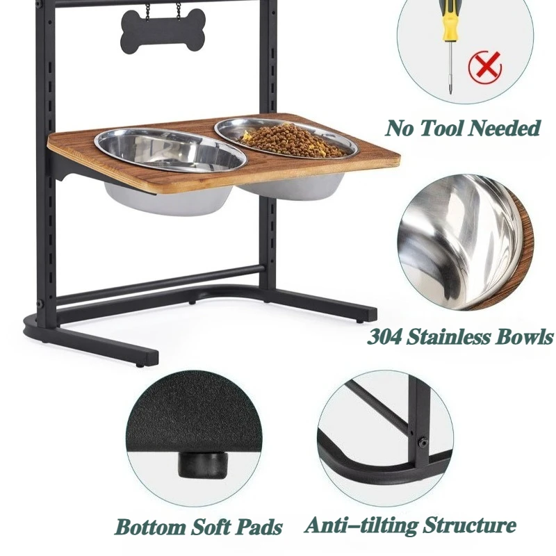 Ciotola per cani Protezione per il collo regolabile in altezza Porta ciotole a parete Ciotole per gatti Prodotti per animali robusti e durevoli Accessori per cani