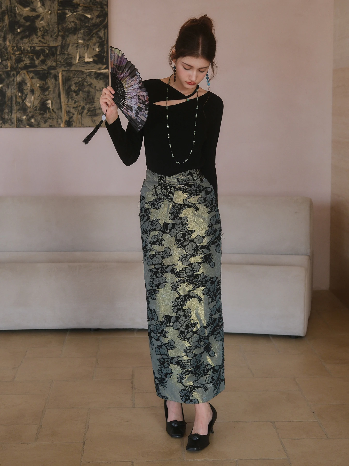 

Уютный вязаный жилет с уникальным дизайном пояса и вырезами, из мягкой струящейся ткани, осенне-зимний модный комплект для женщин.