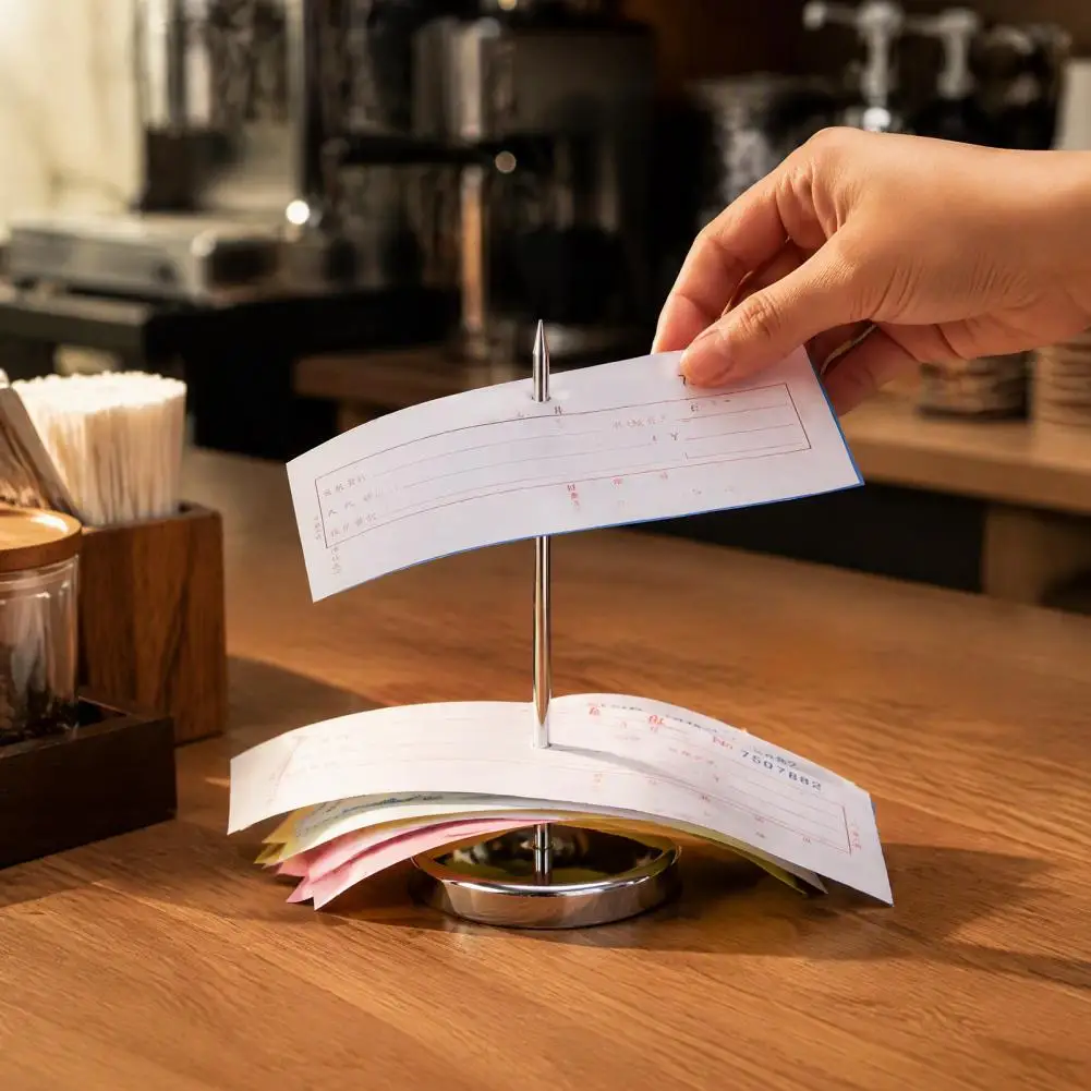 Desktop Receipt Spindle Metal Receipt Holder Spike Desktop Clip Organizer Durable Bill Memo Stand for Restaurants Offices Paper