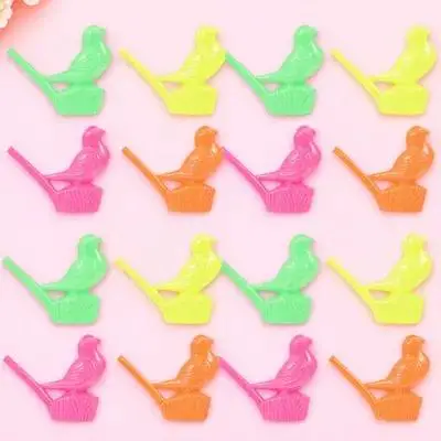 24Pcs Cartoon Bird Whistles Safe Tasteless Plastic Whistles for Toddlers Musical Creativity Development Christmas Gift Small