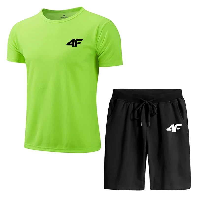 

Summer Cool Fresh Outdoor Men's Tracksuit Casual Versatile Men T-Shirt Printing Daily Gym Jogging Man Sports Shorts Sets Fashion