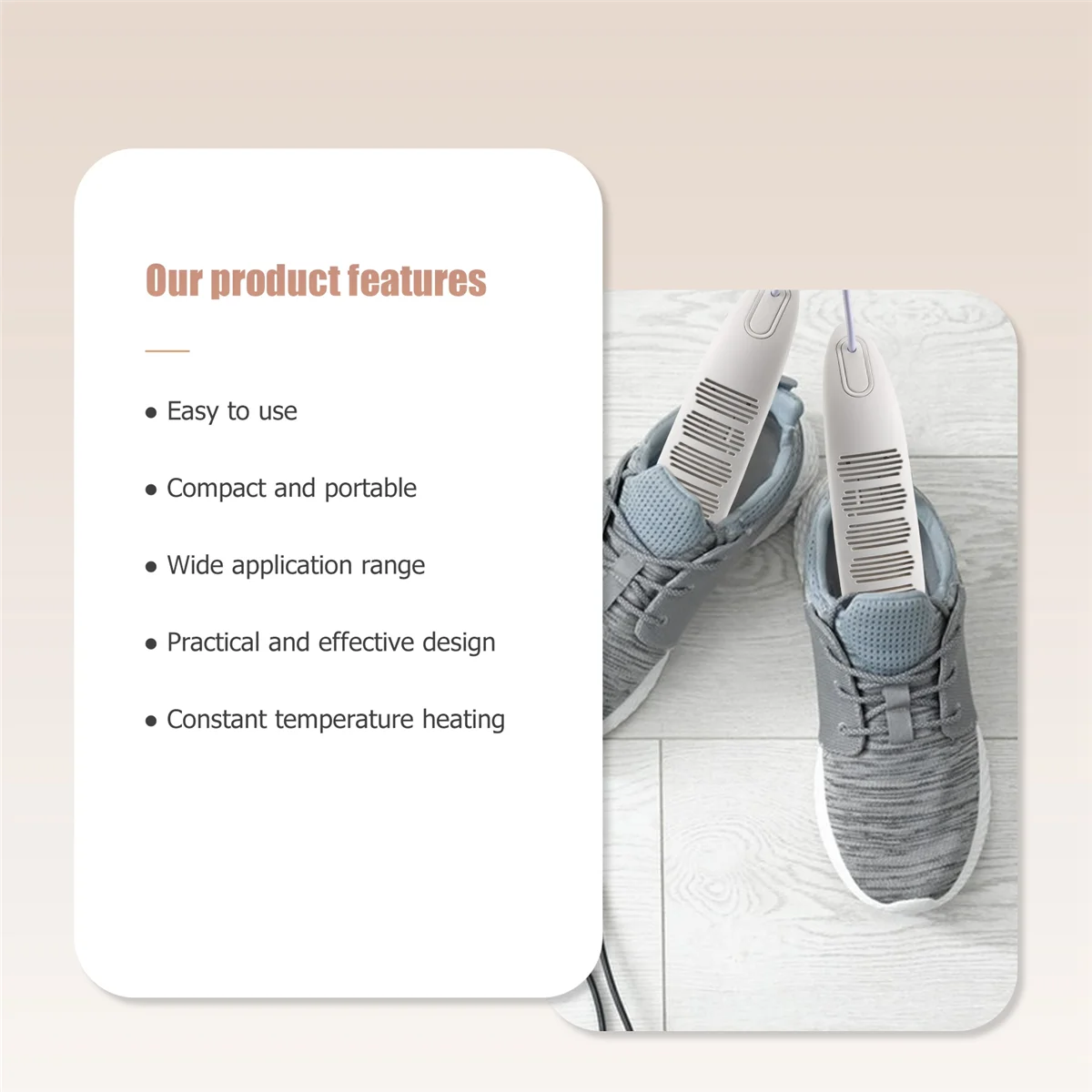 AA96 Tragbarer USB-Schuhtrockner, Heizmatten, Fußwärmer, Deodorant, Entfeuchtungsgerät, geeignet für verschiedene Schuhe
