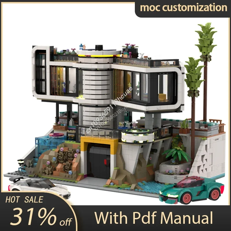 

MOC-42639 Tony Stark Mansion Creative Street View Modular Building Block Set Villa House Children's Toys Birthday Gifts